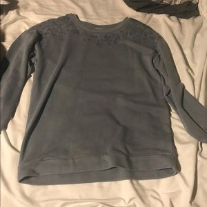 Grayish/Blue Embroidered American Eagle Sweater